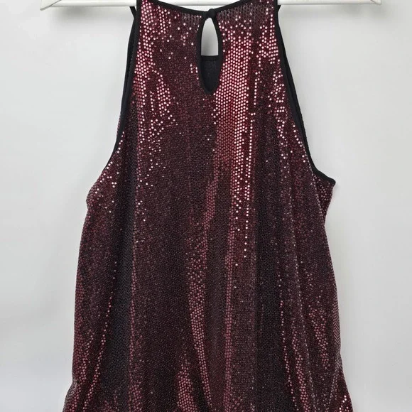 Torrid 1X Red Sequin Halter Tank Top Glitter Sparkle Night Out Party - Picture 2 of 9